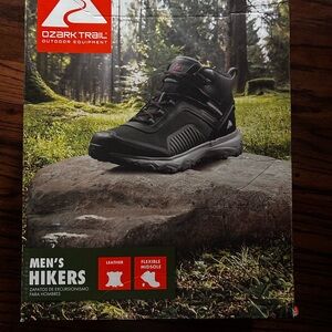 Ozark Trail Men's Black Leather Hikers